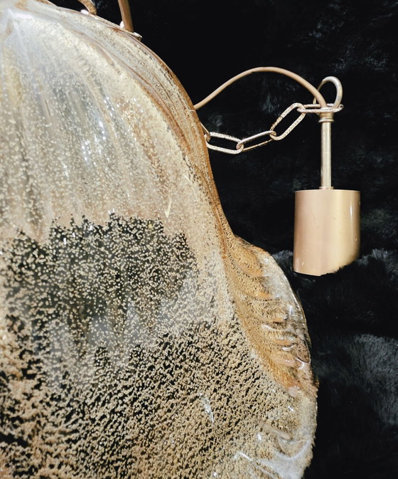 Kaiser Leuchten 1970, Suspension en Verre Givré, Métal, Doré (photo 7 sur 15)