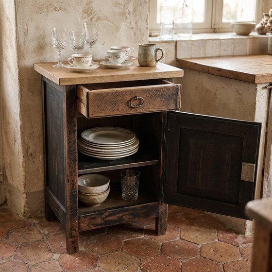Image 1 of Tavolino rustico in stile country - Inizi del XX secolo