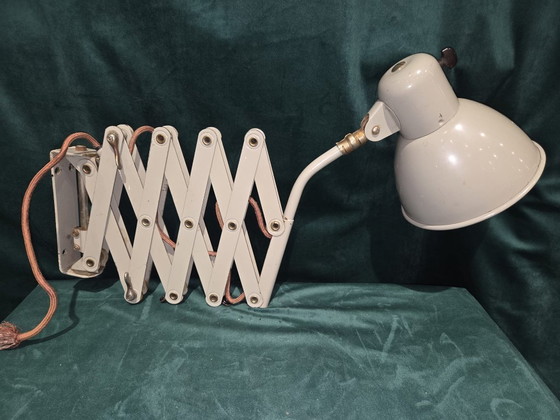 Image 1 of Lampada da parete vintage industriale a forma di armonica – bianco crema