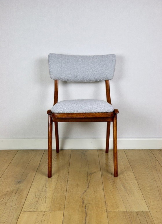 Image 1 of Silla Skoczek azul claro y gris claro de bouclé de los años 70