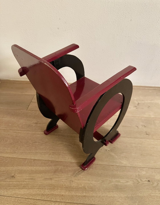 Image 1 of Chaise d'enfant vintage Art Déco en bois