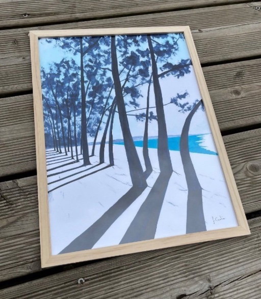 Indiase inkt op 300g wit Fabriano-papier