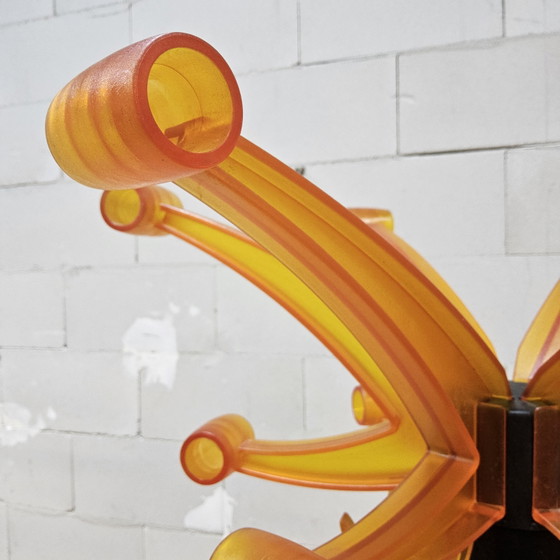 Image 1 of Vintage Space Age Oranje Itiliaanse design stijl Kunststof Kapstok (jaren 70/70s)  roterend