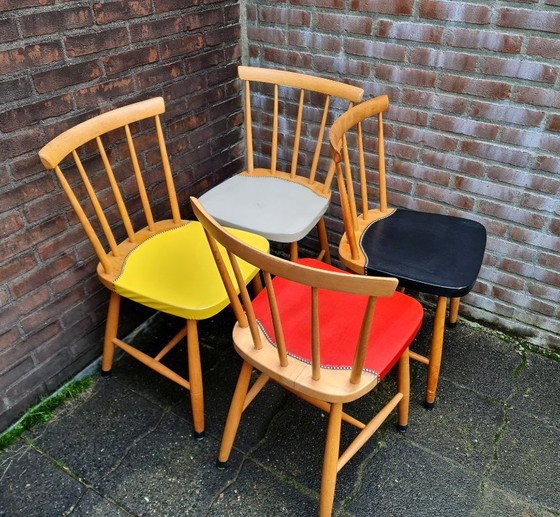Image 1 of Vintage Dining Chairs 60s Bars Chairs 4 Colors Top