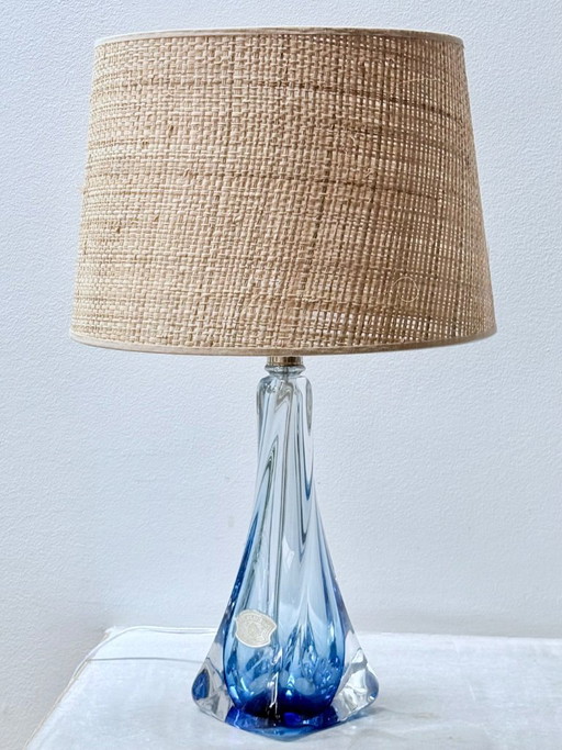Val Saint Lambert BLAU Kristalllampe
