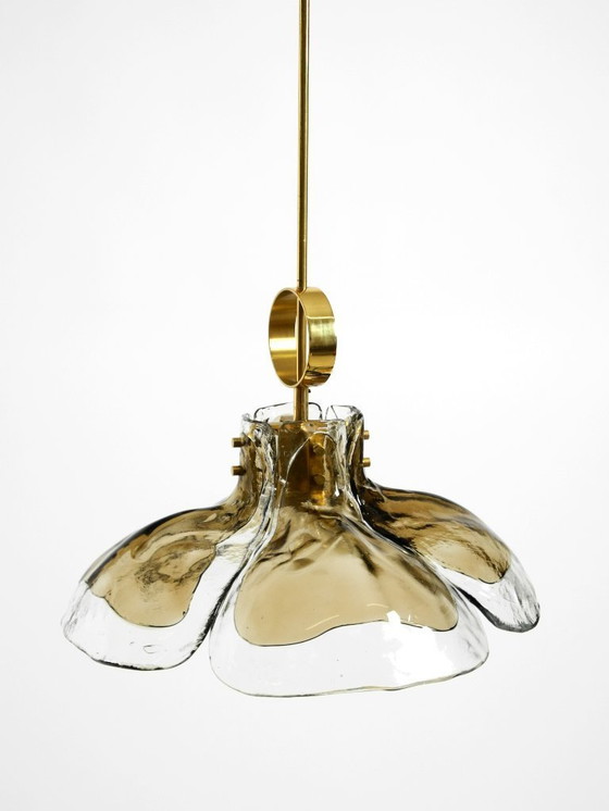 Image 1 of Beautiful, rare, original 1960s J.T. Kalmar Franken heavy Murano glass floral ceiling lamp