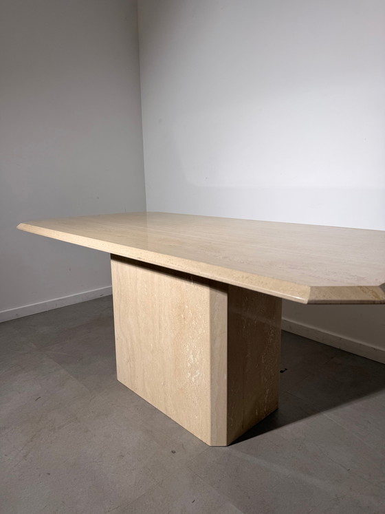 Vintage Travertine Dining Table – Wood (photo 5 of 5)