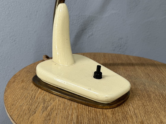 Image 1 of Vintage tafellamp met messing arm