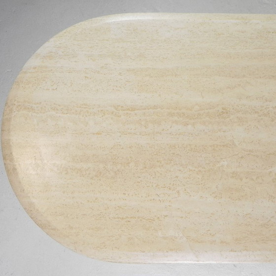 Image 1 of Mid-Century travertine coffee table with oval top, 1970s