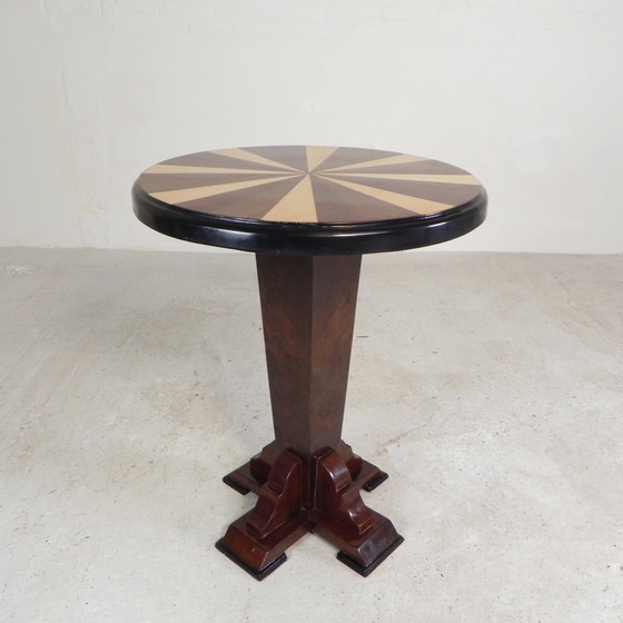 Image 1 of Art Deco Style Table With Different Types of Inlaid Wood