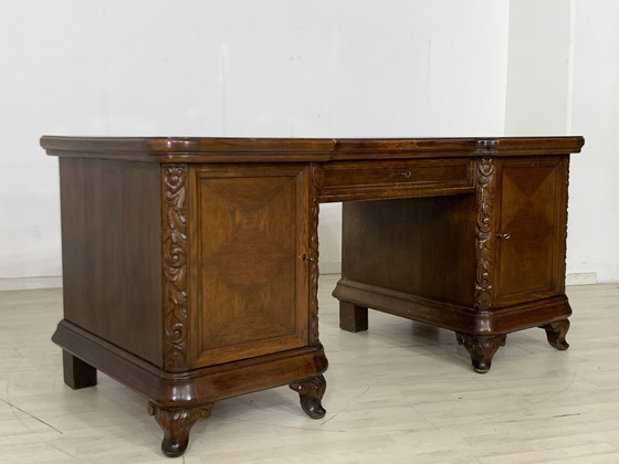 Image 1 of Wilhelminian style writing table desk around 1900