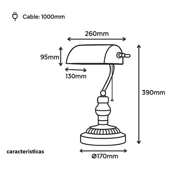 Lampe de Banquier, Style Ministère I – Lampes de lecture, Glass (photo 3 of 8)