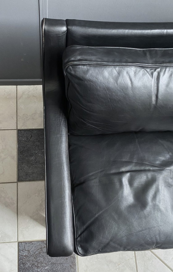 Image 1 of 2 black leather Tecta chairs by Hans Konecke 1960s model D45