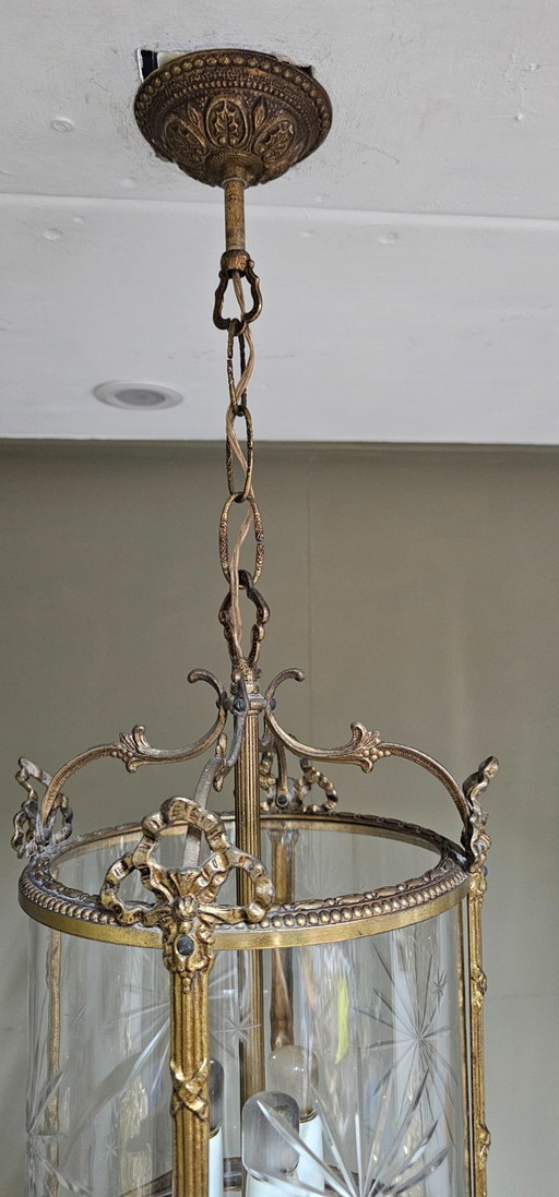 Lanterna da ingresso antica - Stile Luigi XV / Rococò – plafondlampen, Brass (photo 2 of 8)