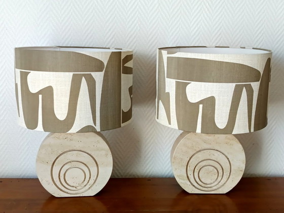 2x Travertine Lamps by Fratelli Mannelli – Table lamps (photo 4 of 14)