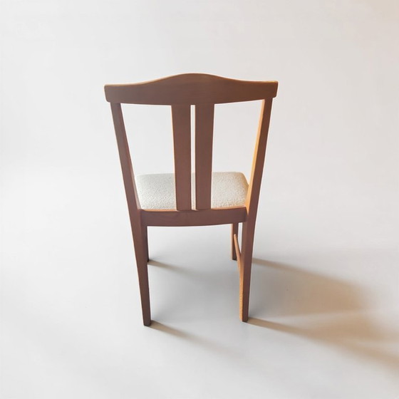 Image 1 of Vintage chair, imitation white sheepskin, Sweden, 1960s