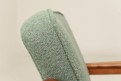 Vintage pair armchair in mint green upholstery fully refurbished