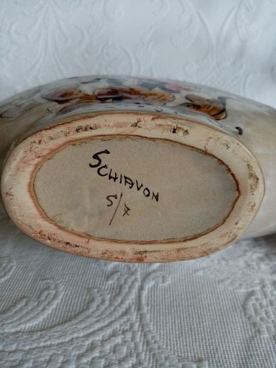 Image 1 of Jarrón decorativo de cerámica italiana de Elio Schiavon, años 70 (31 cm)