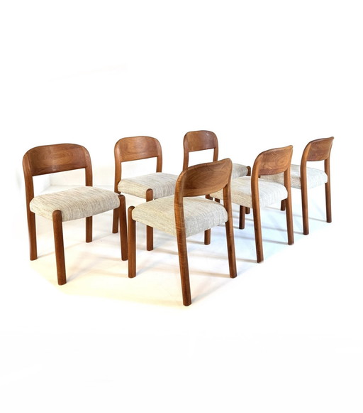 6x restaurierter dänischer Esszimmerstuhl, EMC Møbler '80