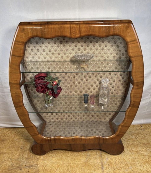 Vetrina Art Déco in noce vintage anni '30-'40 Vetrina Art Déco in noce vintage anni '30-'40