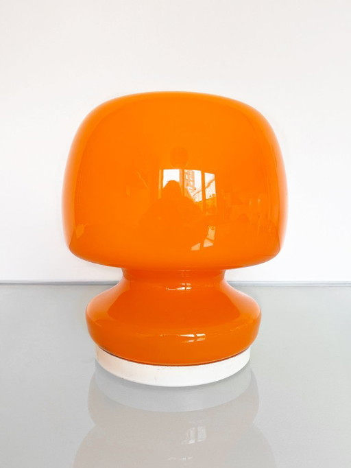 Vintage glass 1970s Italian mushroom lamp