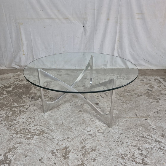 Image 1 of Knut Hesterberg, table basse vintage 1960 verre aluminium