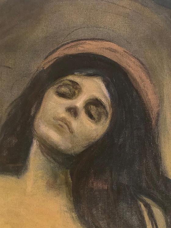 Edvard Munch "Madonna", Stampa su Tela Fine Art Qualità Museo 1:1 (91x70.5 cm), Stampe artistiche, Nero (foto 2 di 5)