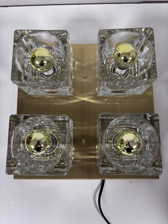 Lampada da Soffitto e Parete Vintage Peill & Putzler "Ice Cube" 1970 – Plafoniere, Glass (photo 7 of 13)