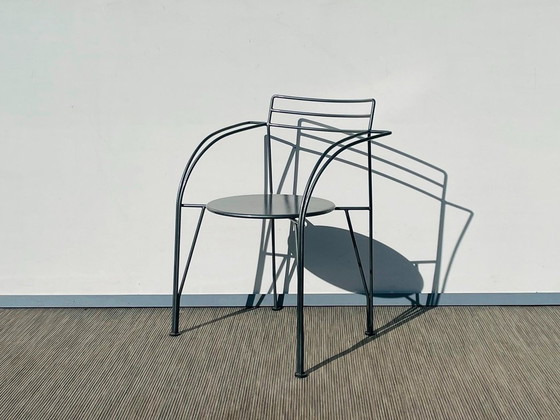 Image 1 of Pair of 'Lune d'Argent' chairs by Pascal Mourgue for Fermob. Vintage 80s