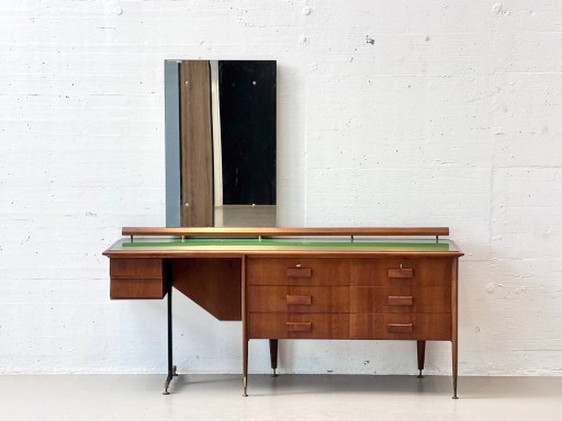 Eccezionale credenza italiana di metà secolo con specchio, anni '60