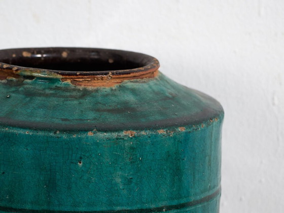 Antique green glazed ceramic vase (c.1820) #35 (photo 11 of 40)