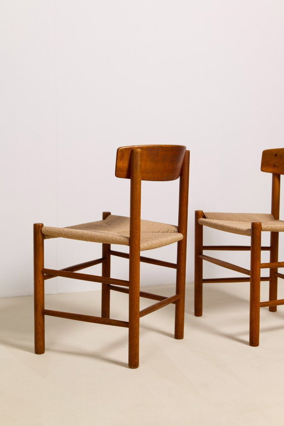 Image 1 of Set di 6 sedie da pranzo in rovere 'j39' di Borge Mogensen, anni '60