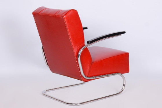 Ensemble de deux fauteuils Bauhaus restaurés, par Vichr a Spol., chromés, Allemagne, années 1930 – Wood (photo 5 of 10)