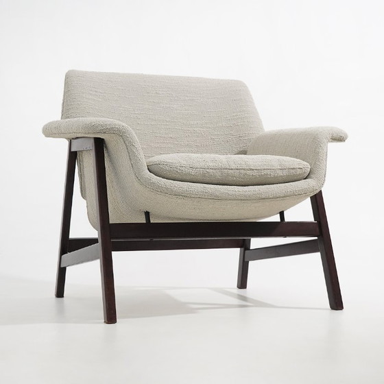 Poltrona „849“ di Gianfranco Frattini per Cassina, anni '50, Poltrone, Metallo, Beige (foto 5 di 12)