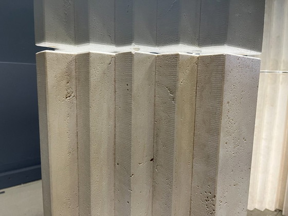 Image 1 of Table à manger vintage en travertin de style Carlo Scarpa, années 1970