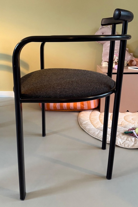 Image 1 of Set of 4 ‘Segis’ dining chairs by Carlo Bimbi for Martina - Italy, 1980s / black with grey upholstery