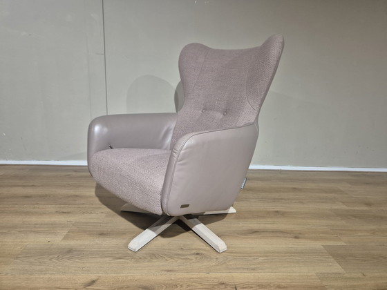 Image 1 of Fauteuil relax réglable Ashley - Rose ancien - Cuir taupe
