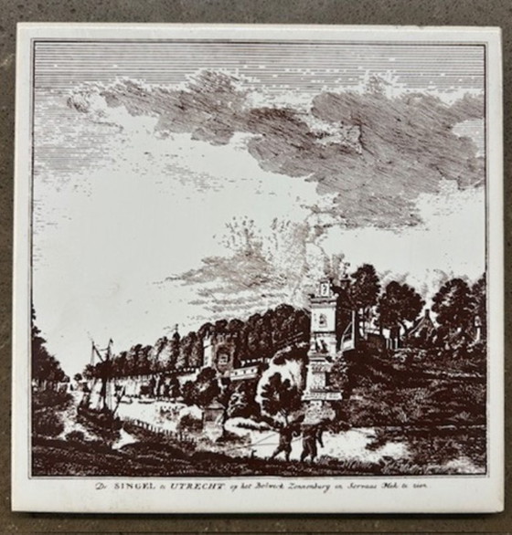 Image 1 of Quadro di 4 piastrelle murali con varie località di Utrecht