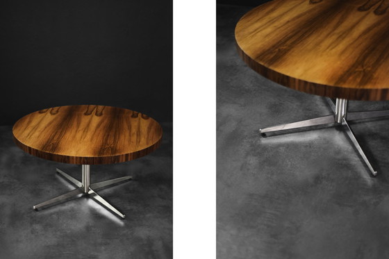 Image 1 of Vintage Mid-Century German Modern Round Rosewood Coffee Table from Ilse Möbel, 1970s
