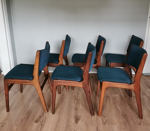 Set di 6 sedie da pranzo vintage modello 89 di Erik Buch