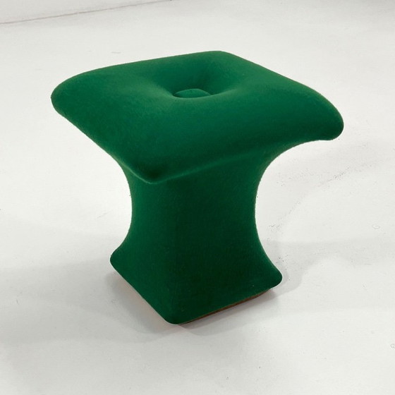 Image 1 of Tabouret vert style Space Age en tissu, années 1970