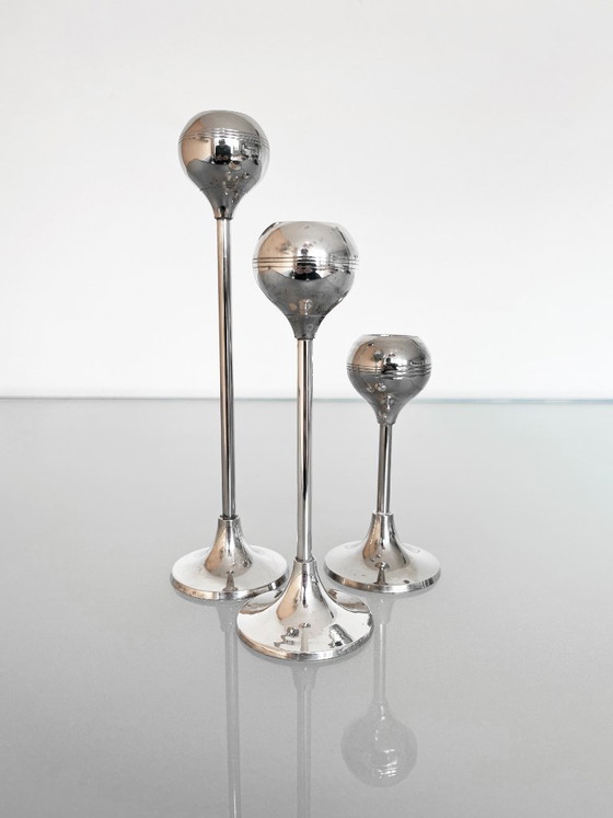 Image 1 of Ensemble vintage de trois chandeliers style Space Age années 70