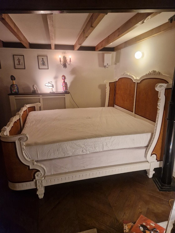 Image 1 of Letto matrimoniale in canna in stile Luigi XVI