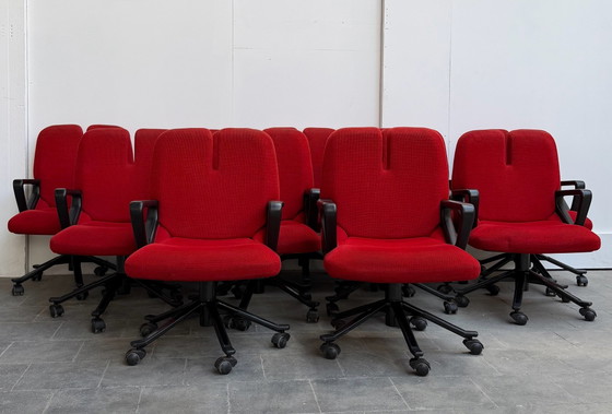 Tecno Armchair By Giorgetto Giugiaro Model P55, Italy, 1980s, Office chairs, Metal, Plastic, Black (photo 14 of 15)