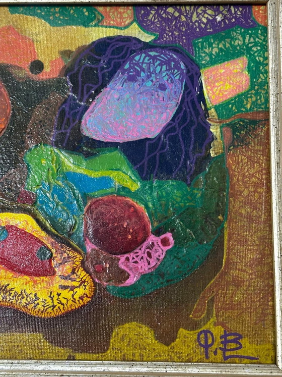 Bernard Ledain (1944–2024) – Abstract Mixed Media Painting on Canvas – 24 × 30 cm – Paintings & Drawings (photo 9 of 15)