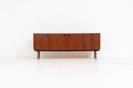 “Propos Series” Sideboard in Teak & Wengé by Hulmefa (The Netherlands, 1950s)