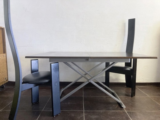Image 1 of Eettafel / salontafel transformeerbaar meubilair Italiaans 90s design door Calligaris