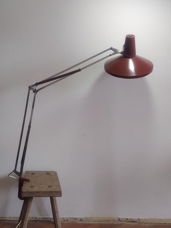 Image 1 of Terry Hala architectural industrial  table lamp. by H. Busquet for Hala,