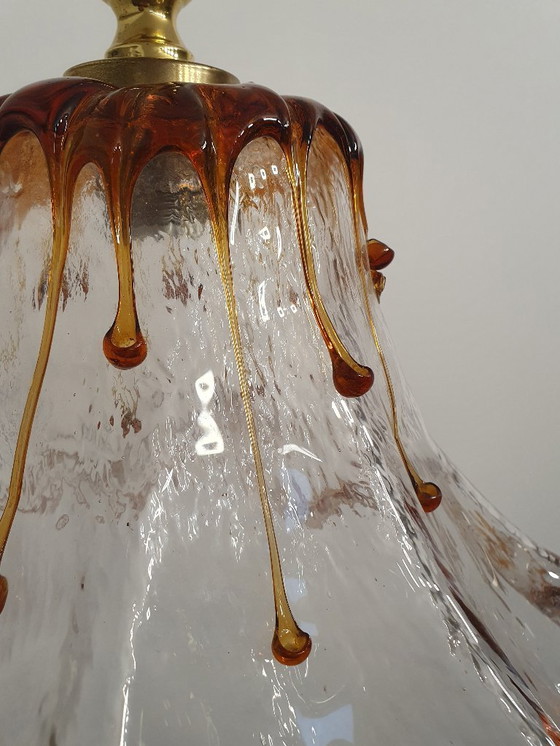Image 1 of Murano Mazzega plafondlamp, vintage lamp van Murano-glas, hanglamp uit de jaren 70, Italië