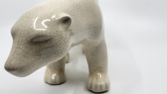 Image 1 of Escultura de oso polar art déco de cerámica LV, 1930